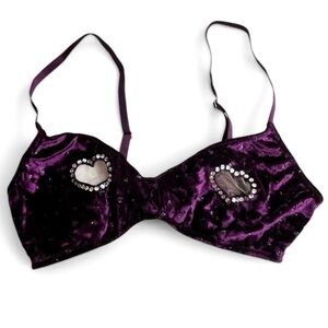 Savage X Fenty Purple Velvet Bralette with Heart Cutouts Women’s Medium